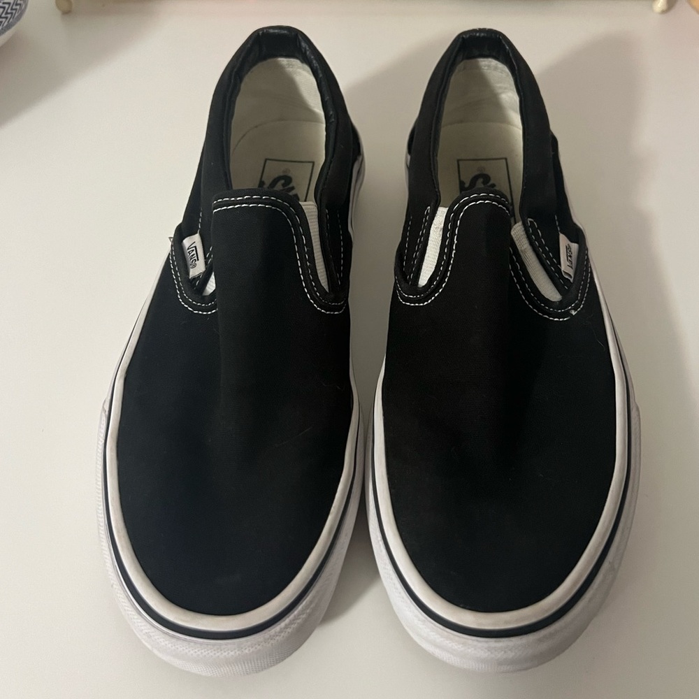 Vans black slip on shoe